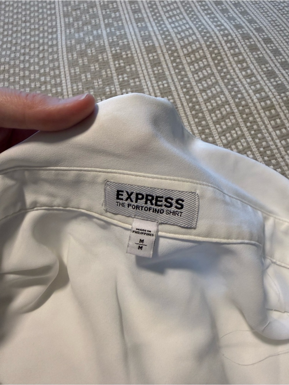 Express Portofino White Long-Sleeve Button Down Shirt - Medium - Picture 3 of 5